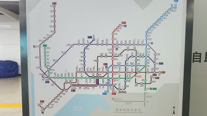 深センの路線図